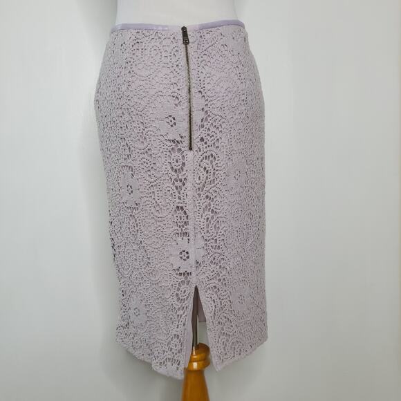 Burberry London Lace Pencil Skirt Light Purple Spring Easter Women 6 - Picture 3 of 13